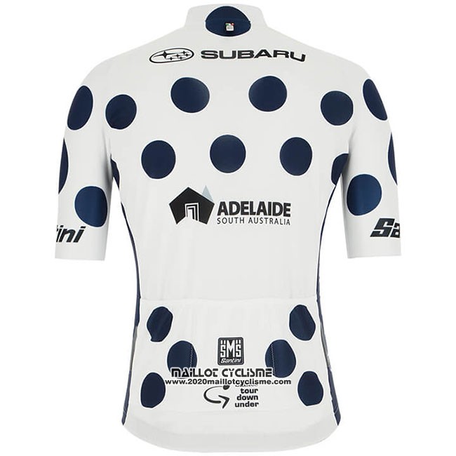 2019 Maillot Ciclismo Tour Down Under Bleu Blanc Manches Courtes et Cuissard